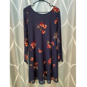 Pretty long-sleeved floral maternity dress L